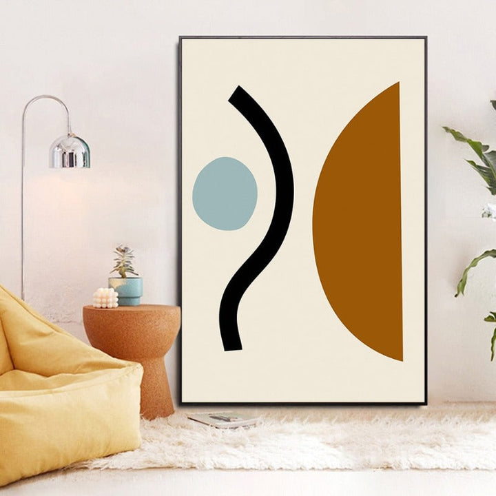 Boho Moderne Abstrakt Geometrisk Grafisk Tekstur - Lerret Veggkunst Trykk | Skanto