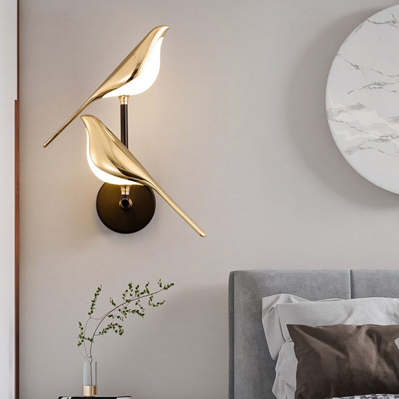 VogelLicht – Unik, kunstnerisk vegglampe i fugleform, LED-belysning for moderne interiører