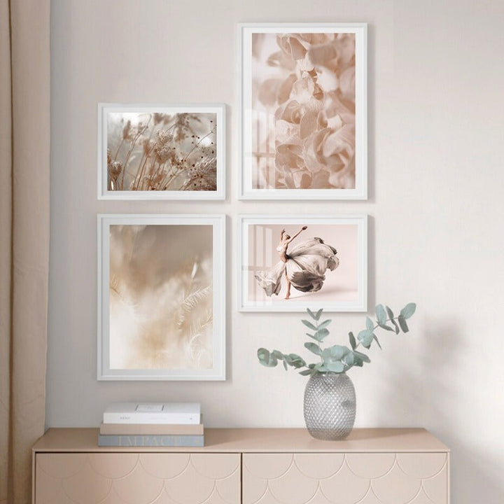 Bohemsk Stil Blush Blomsterkort - Lærred Veggkunst Trykk | Skanto