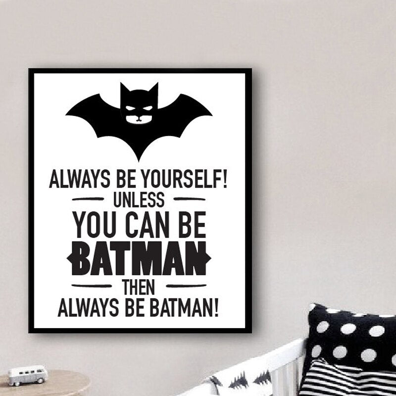 Klassisk Cartoon Batman Barne-Canvas-Veggkunst-Utskrift | Skanto