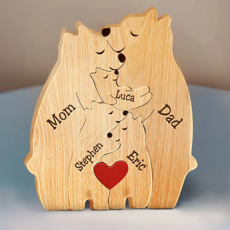 Personlig tilpasset tre-bjørnefamiliepuslespill