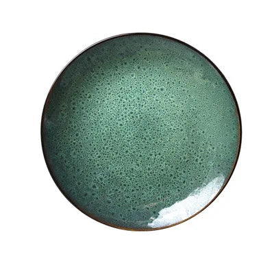 Malachite green ceramic plate and bowl porcelain dinner plate | Skanto