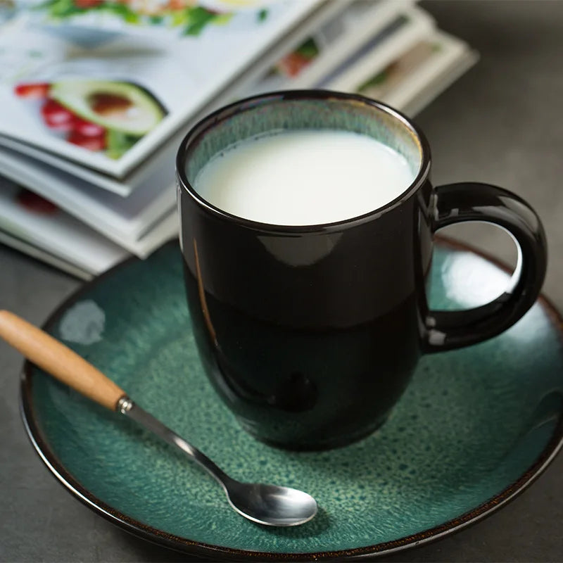 Malachite green ceramic plate and bowl porcelain dinner plate | Skanto