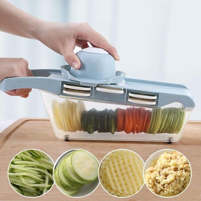 Mandoline grønnsaksskjærer med rustfrie stålblader | Skanto