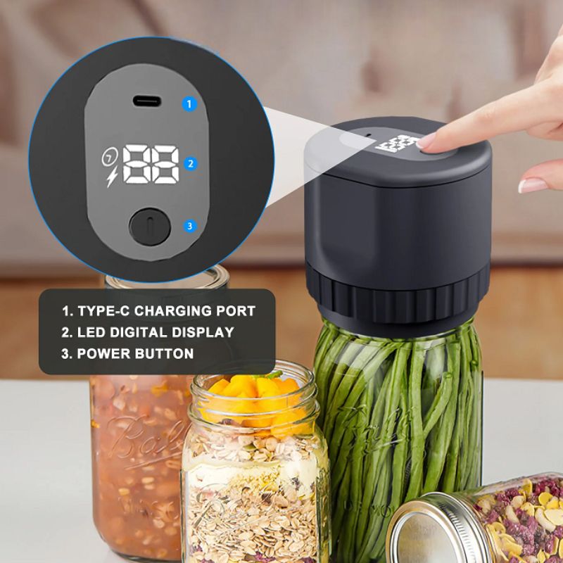 Skanto | Electric Mason Jar Vacuum Sealer med LED-display