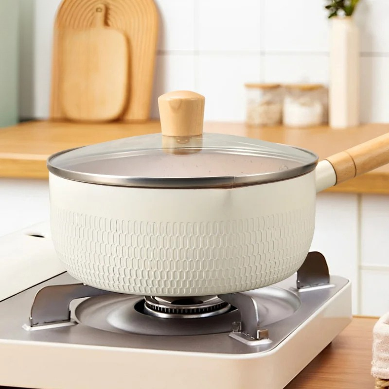 Medisinsk Stein Kasserolle Med Lokk Kjøkken Nonstick Panne Gryter Kjøkkenutstyr | Skanto