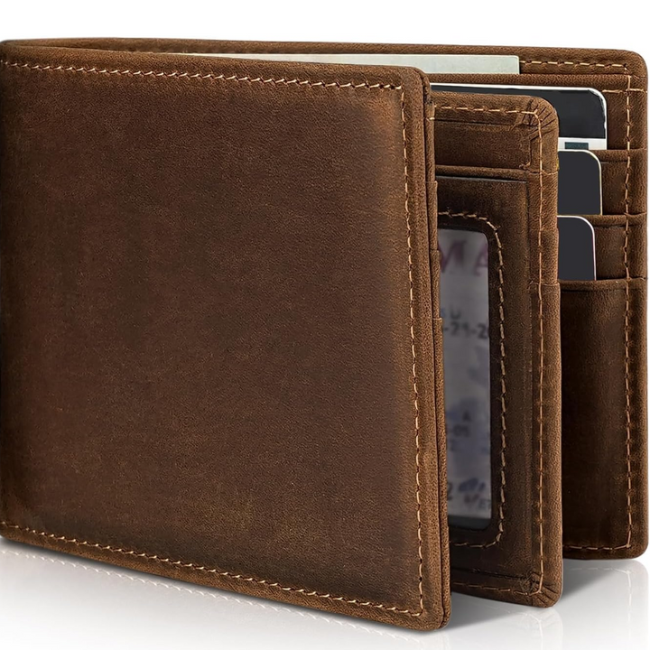 Skanto | Herre Bifold Ekte Lær RFID Blokkerende Lommebok - StitchCraft