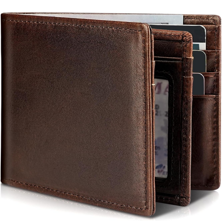 Skanto | Herre Bifold Ekte Lær RFID Blokkerende Lommebok - StitchCraft