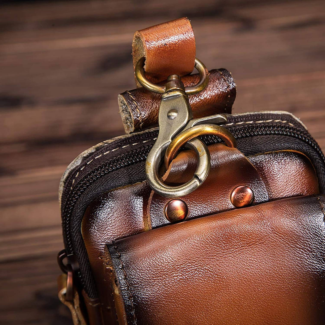 Skanto | Elegant lærbelte-pouch for menn