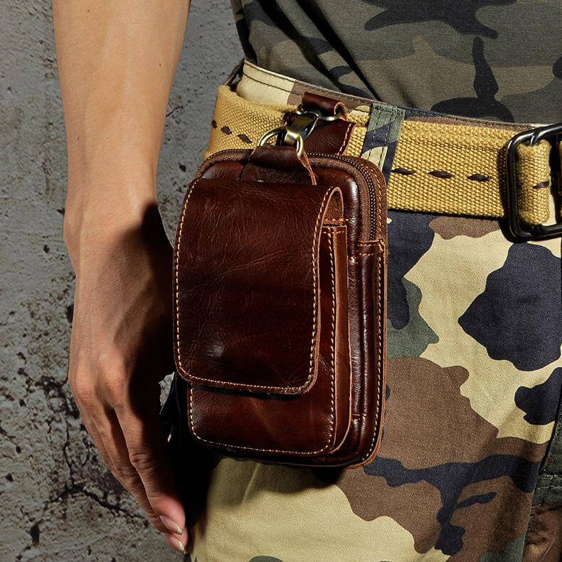 Skanto | Elegant lærbelte-pouch for menn