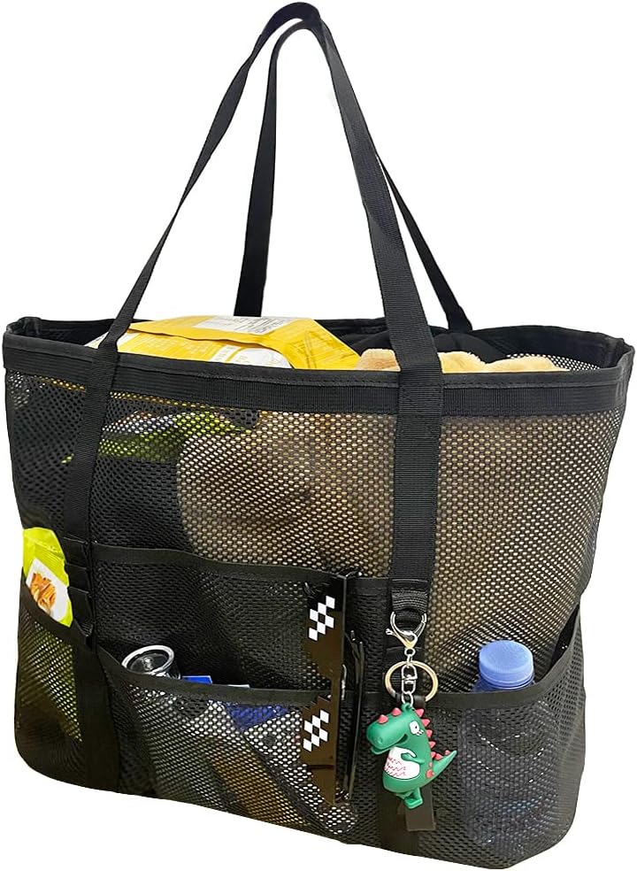 Sammenleggbart Mesh Strandveske med 9 Lommer for Familiedager | Skanto