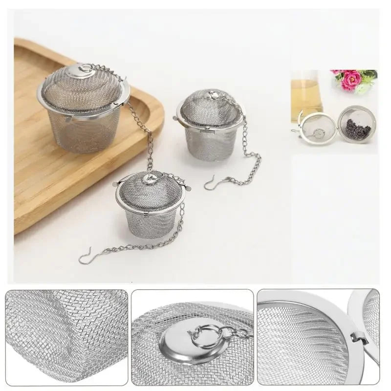 Mesh Infuser med låsende kjede i rustfritt stål te krydder sil ball | Skanto