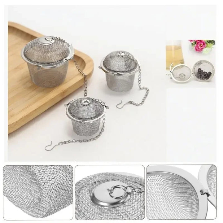 Mesh Infuser med låsende kjede i rustfritt stål te krydder sil ball | Skanto
