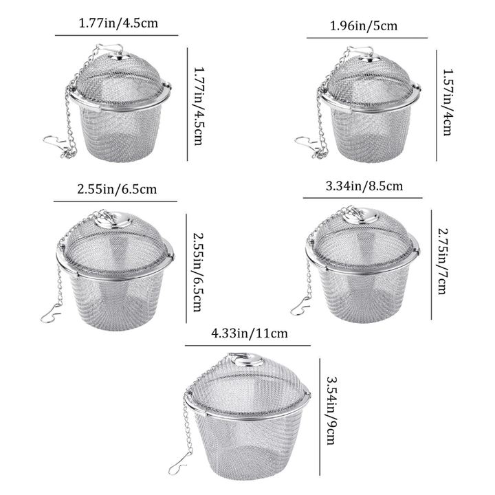 Mesh Infuser med låsende kjede i rustfritt stål te krydder sil ball | Skanto
