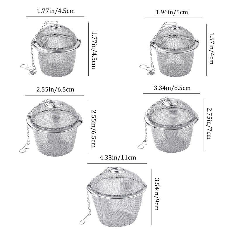 Mesh Infuser med låsekjede Rustfritt stål Te Krydder Sil Ball | Skanto