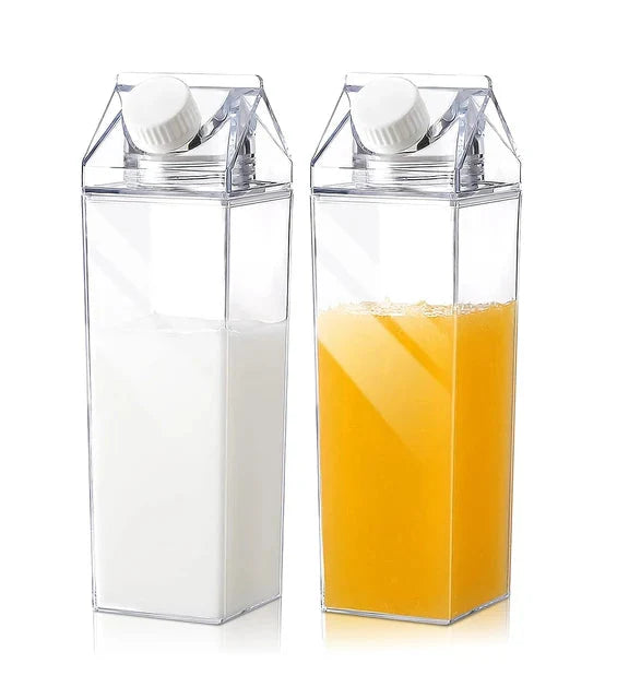 melkekartong vannflaske plast firkantet gjennomsiktig drikk lagring | Skanto