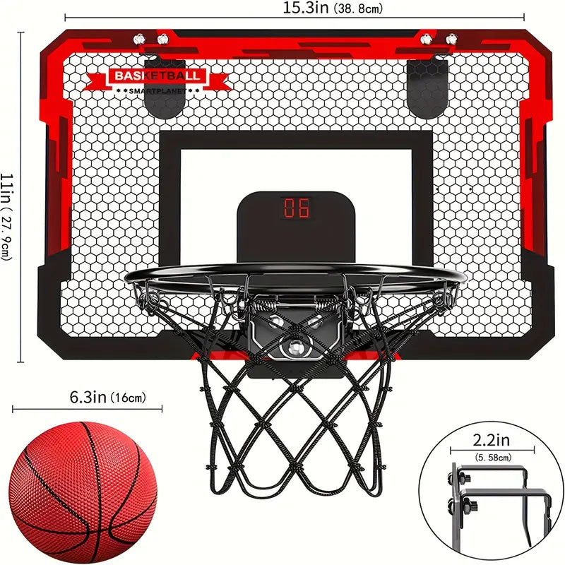 Skanto | Mini Basketball Ramme med Elektronisk Poengtavle - BouncePro