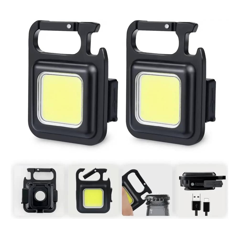 Nøkkelring COB-LED lommelykt - oppladbar - 3 lysmoduser | Skanto