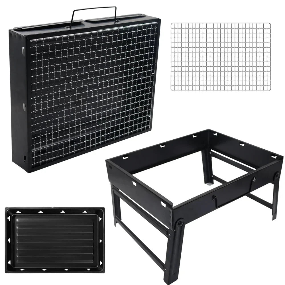 Minigrill i rustfritt stål verktøysett bærbar utendørs campinggrill | Skanto