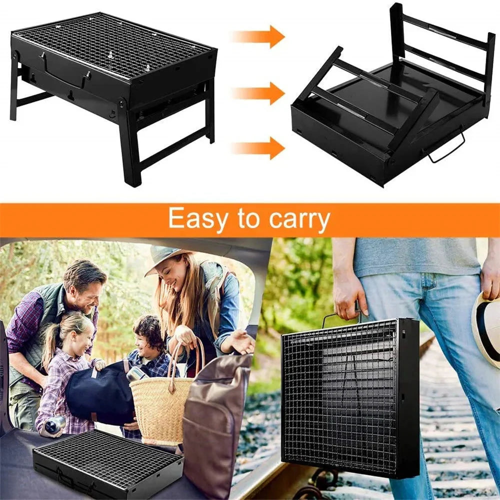 Minigrill i rustfritt stål verktøysett bærbar utendørs campinggrill | Skanto