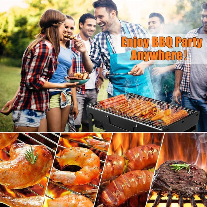 Minigrill i rustfritt stål verktøysett bærbar utendørs campinggrill | Skanto