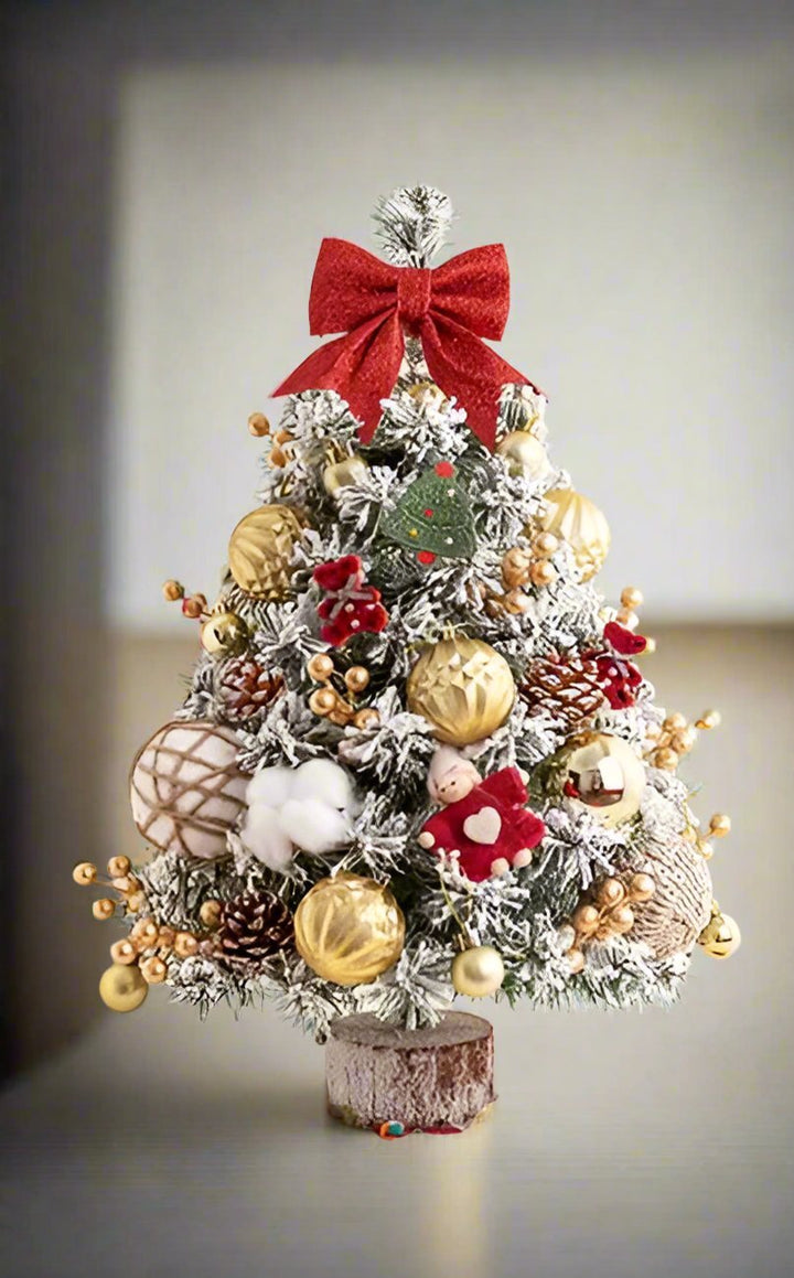 Skanto | Mini Bordtop Adventstre med LED Lys – 45CM Festlig Dekor for Hjem, Kontor & Fester
