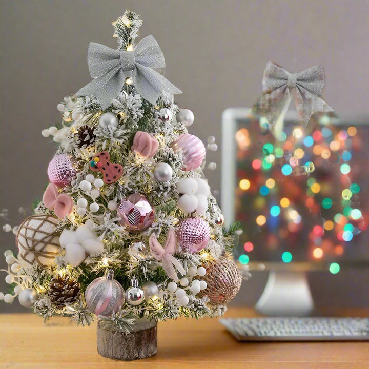 Skanto | Mini Bordtop Adventstre med LED Lys – 45CM Festlig Dekor for Hjem, Kontor & Fester