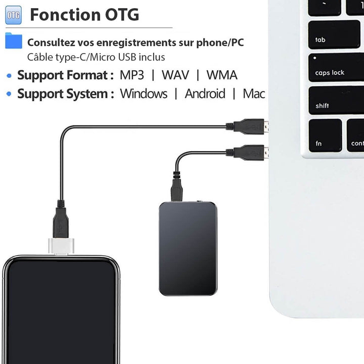 Skanto | UltraThin Mini Lydopptaker – Diskré Bærbar Opptak med Langt Batterilevetid