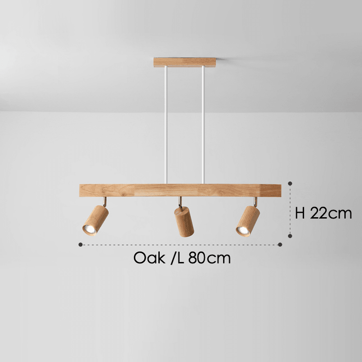 Skanto | Justerbar Tre Taklampe Minimalistisk Massivt Tre
