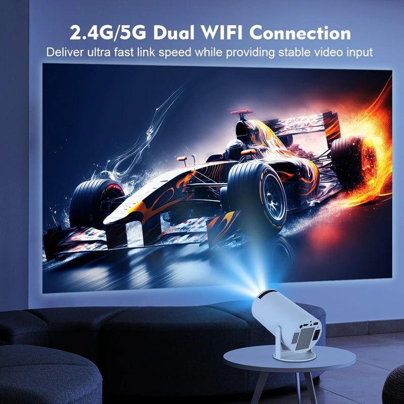 Skanto | Smart 4K Mini Projektor med Dual WiFi og Bluetooth-tilkobling
