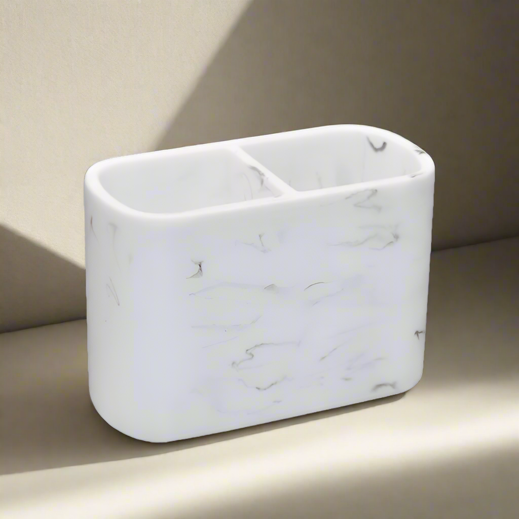 Skanto | Rivo Baderomstilbehør Sett | Slitesterk Design i Marmorstil | Flerfarget