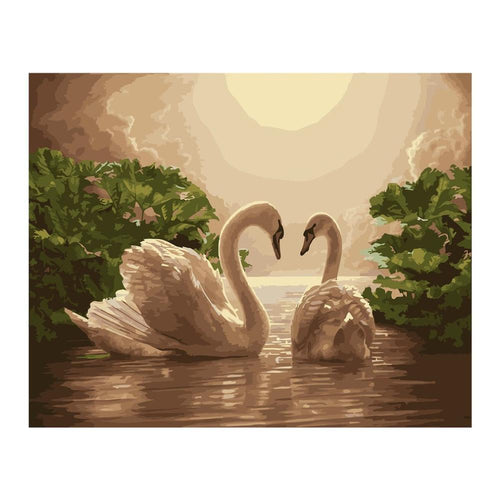 Swan Moonlight Lake - Van-Go Mal- Etter-Nummer Kit | Skanto