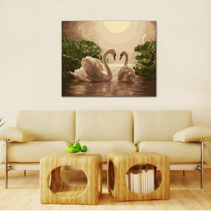 Swan Moonlight Lake - Van-Go Mal- Etter-Nummer Kit | Skanto