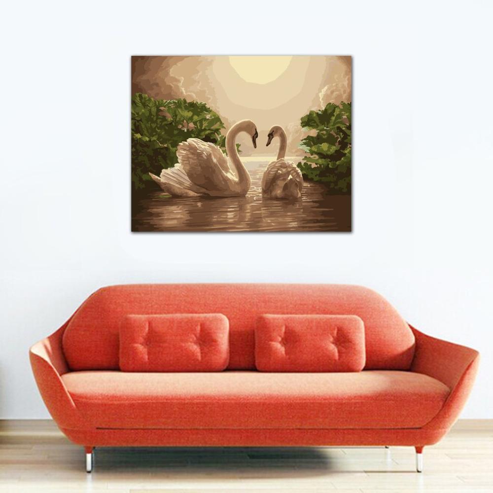 Swan Moonlight Lake - Van-Go Mal- Etter-Nummer Kit | Skanto