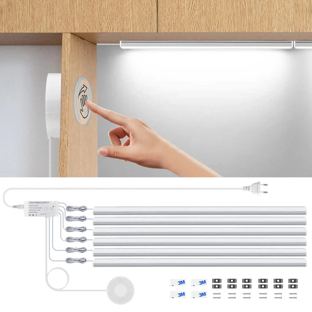 Motion Touch Sensor LED Lys Trådløs Lys Gjennomtrengelig Tre Aluminiumsstang | Skanto