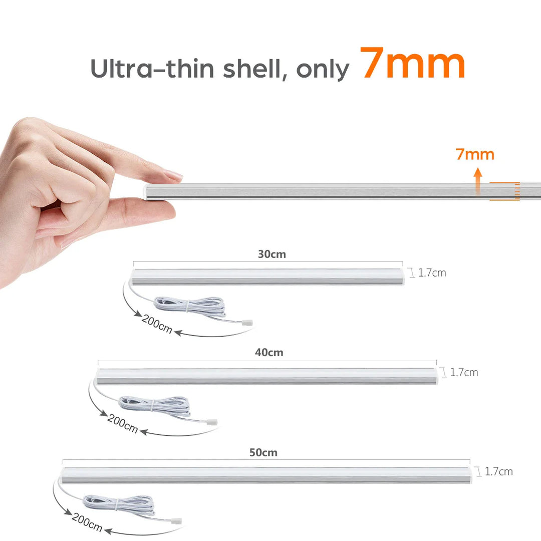 Motion Touch Sensor LED Lys Trådløs Lys Gjennomtrengelig Tre Aluminiumsstang | Skanto