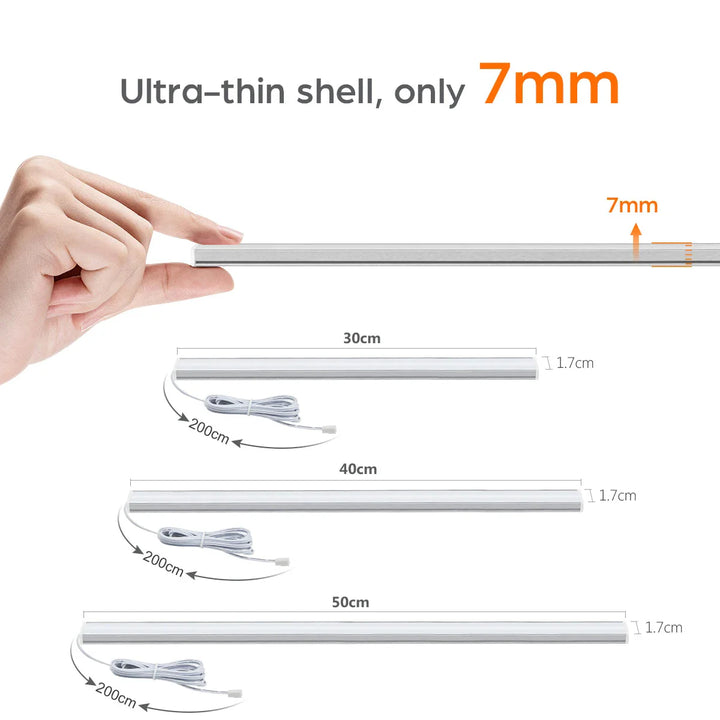 Motion Touch Sensor LED Lys Trådløs Lys Gjennomtrengelig Tre Aluminiumsstang | Skanto