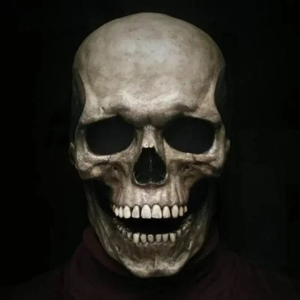 Skanto | Halloween Skull Mask med Movbar Kjeve Full Hode Lateks