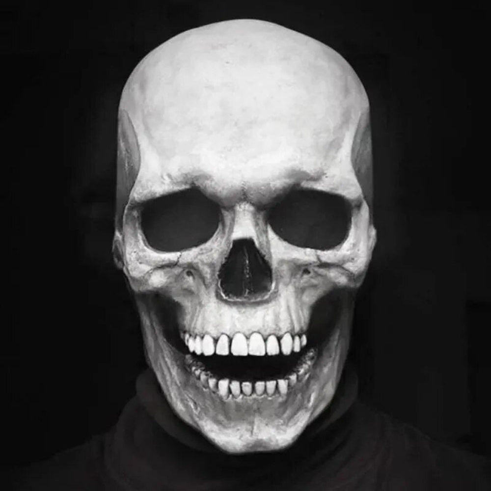 Skanto | Halloween Skull Mask med Movbar Kjeve Full Hode Lateks