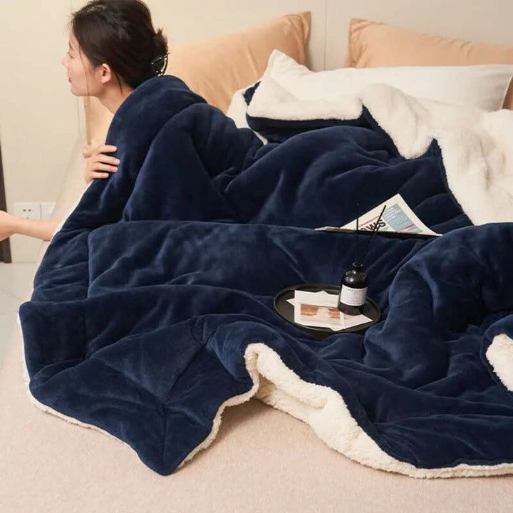 Skanto | Reversibel Sherpa Fleece Teppe for Seng og Sofa