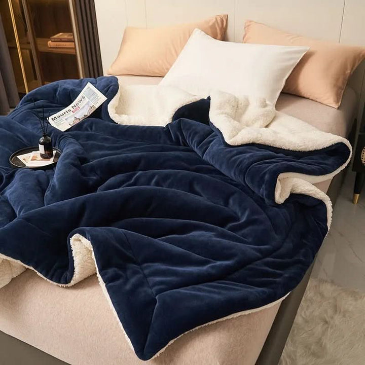 Skanto | Reversibel Sherpa Fleece Teppe for Seng og Sofa