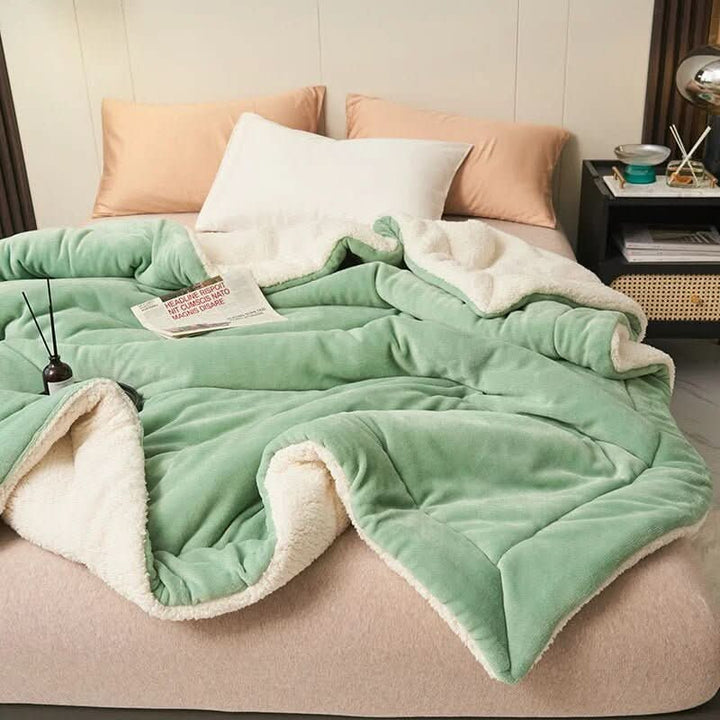 Skanto | Reversibel Sherpa Fleece Teppe for Seng og Sofa