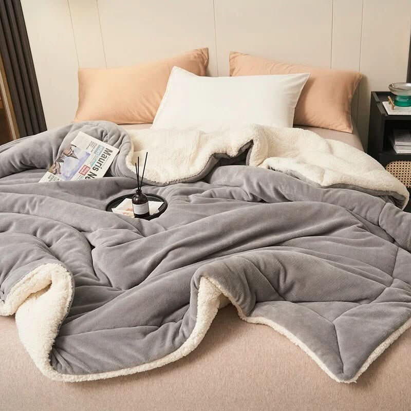 Skanto | Reversibel Sherpa Fleece Teppe for Seng og Sofa