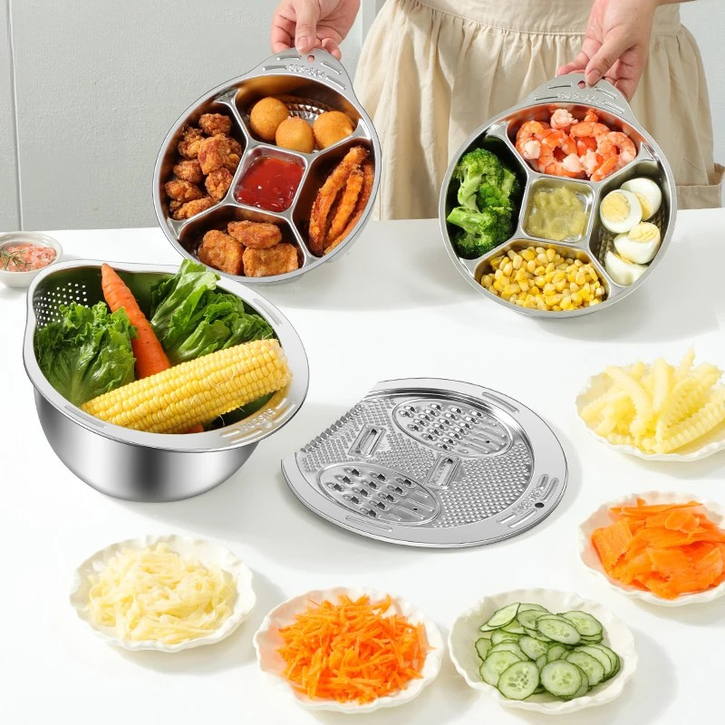 Multifunksjonell rustfritt stål silbowl og dreneringssil | Skanto