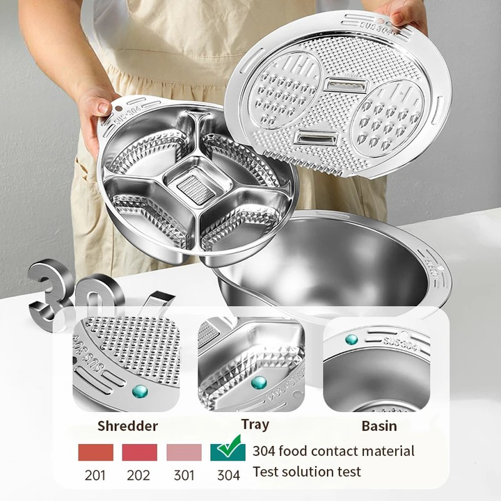 Multifunksjonell rustfritt stål silbowl og dreneringssil | Skanto
