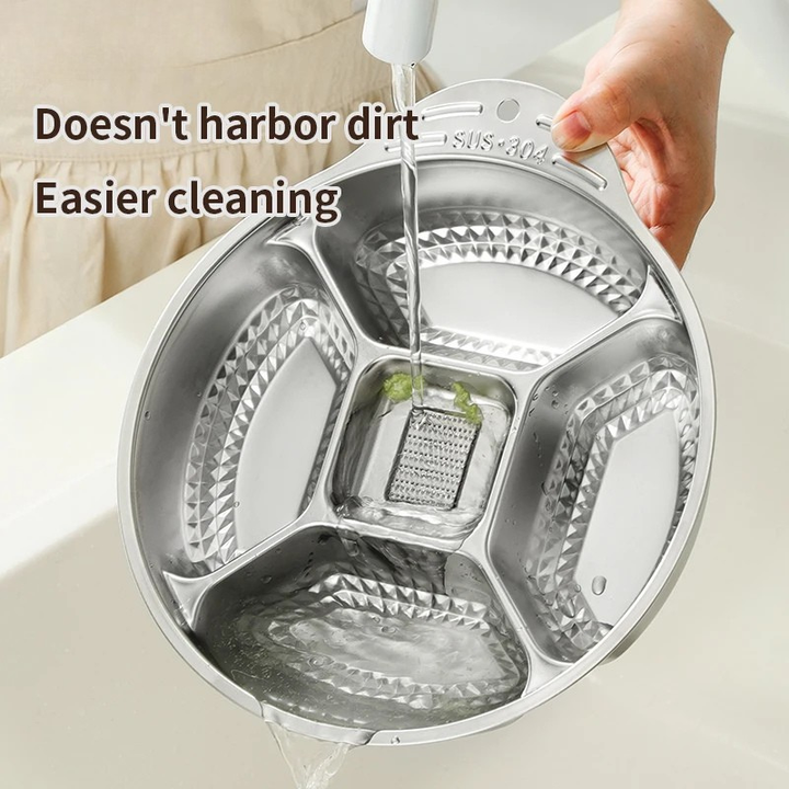 Multifunksjonell rustfritt stål silbowl og dreneringssil | Skanto