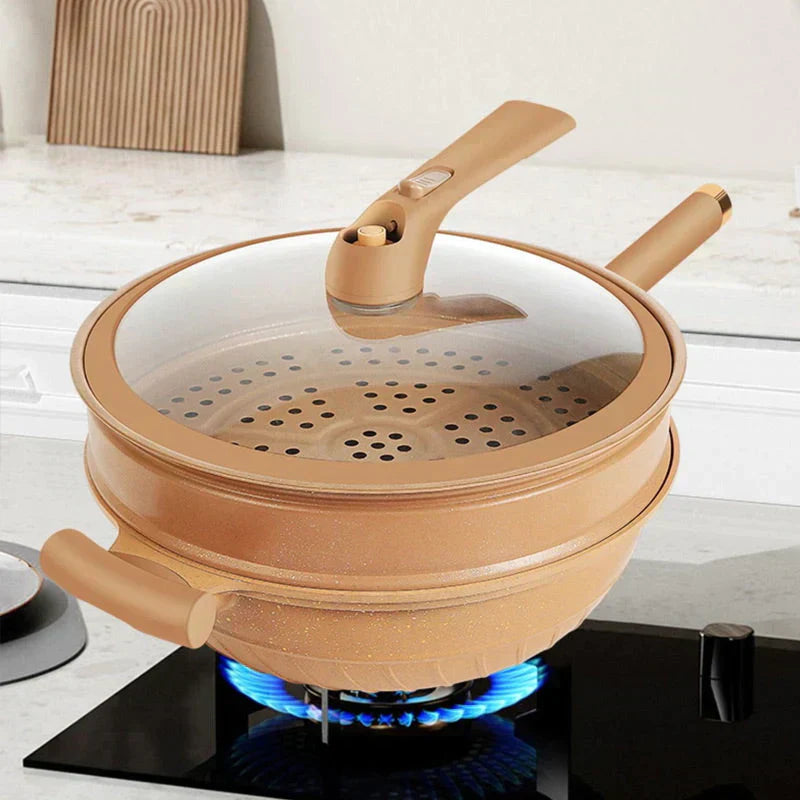 Skanto | Multifunksjonell Wokpanne med Non-Stick Belegg - CookFlex