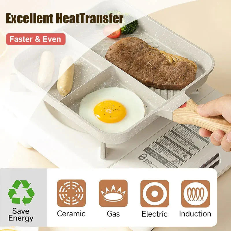 Flerbruks 3 i 1 frokostpanner Kokegryter 9 tommers non-stick panne | Skanto
