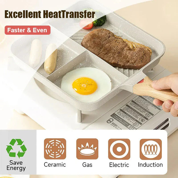 Flerbruks 3 i 1 frokostpanner Kokegryter 9 tommers non-stick panne | Skanto