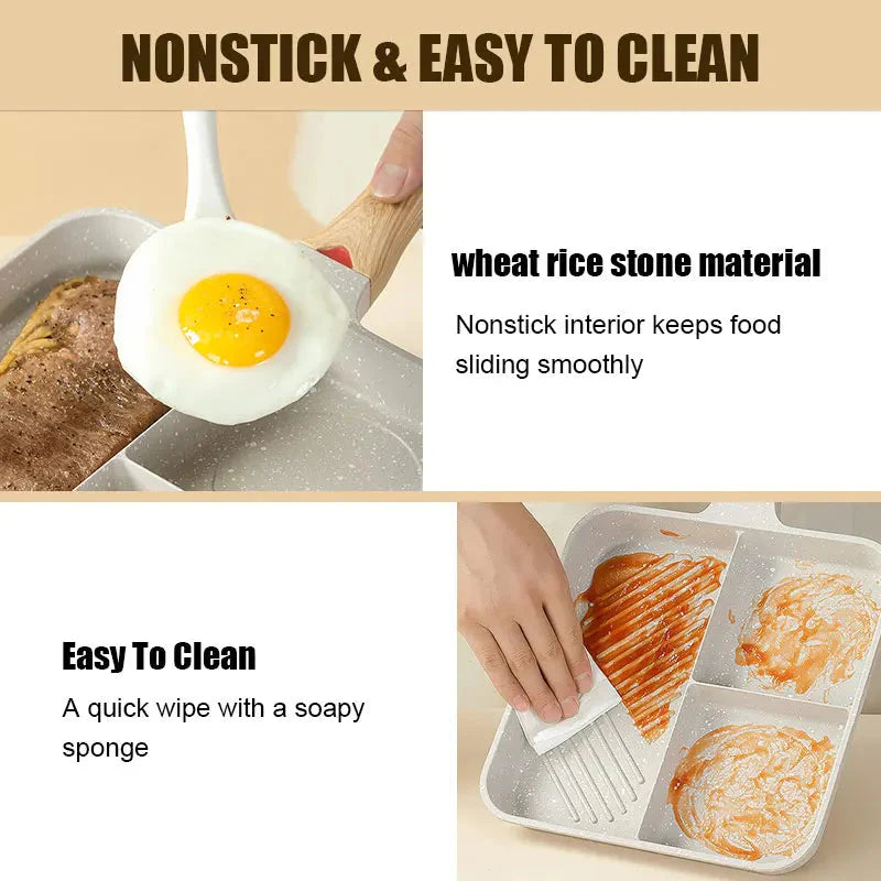 Flerbruks 3 i 1 frokostpanner Kokegryter 9 tommers non-stick panne | Skanto
